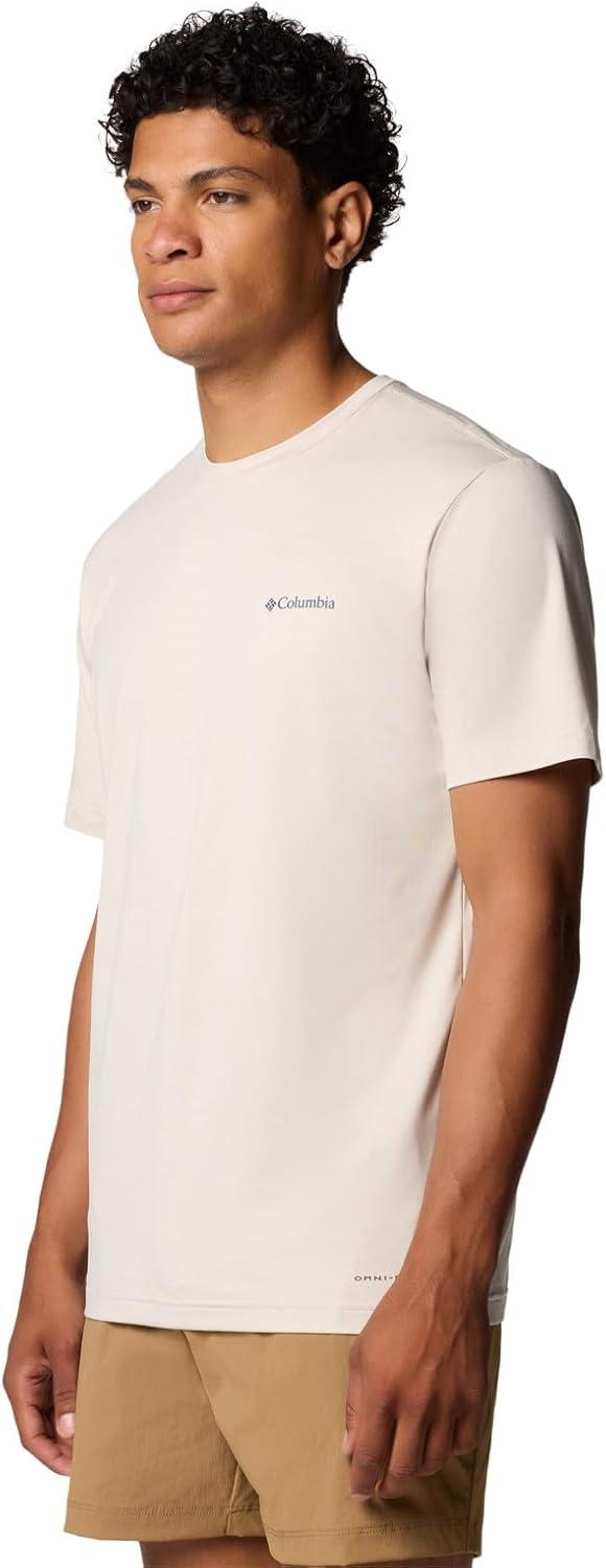 imageColumbia Mens Kwick Hike Back Graphic Short Sleeve TeeDark Stone HeatherLinear View Multi