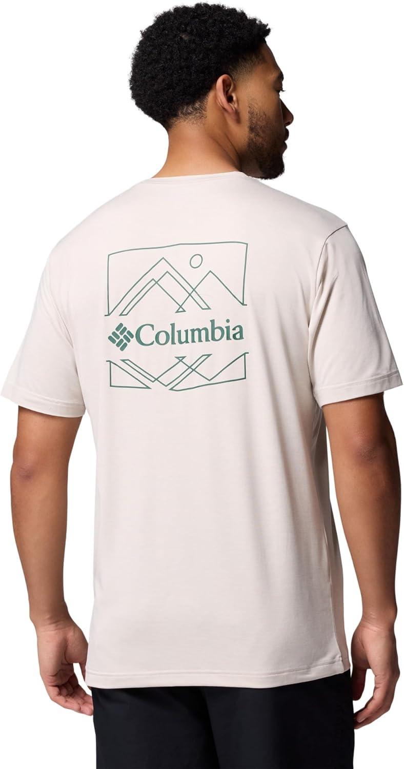 imageColumbia Mens Kwick Hike Back Graphic Short Sleeve TeeDark Stone HeatherLinescape