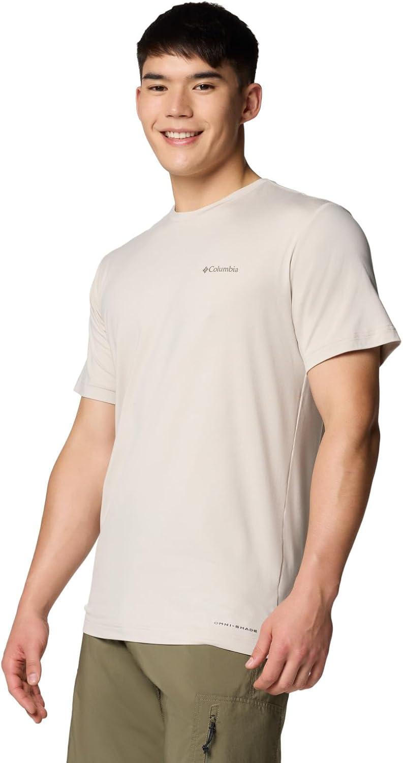 imageColumbia Mens Kwick Hike Back Graphic Short Sleeve TeeDark Stone HeatherPlanet Watch