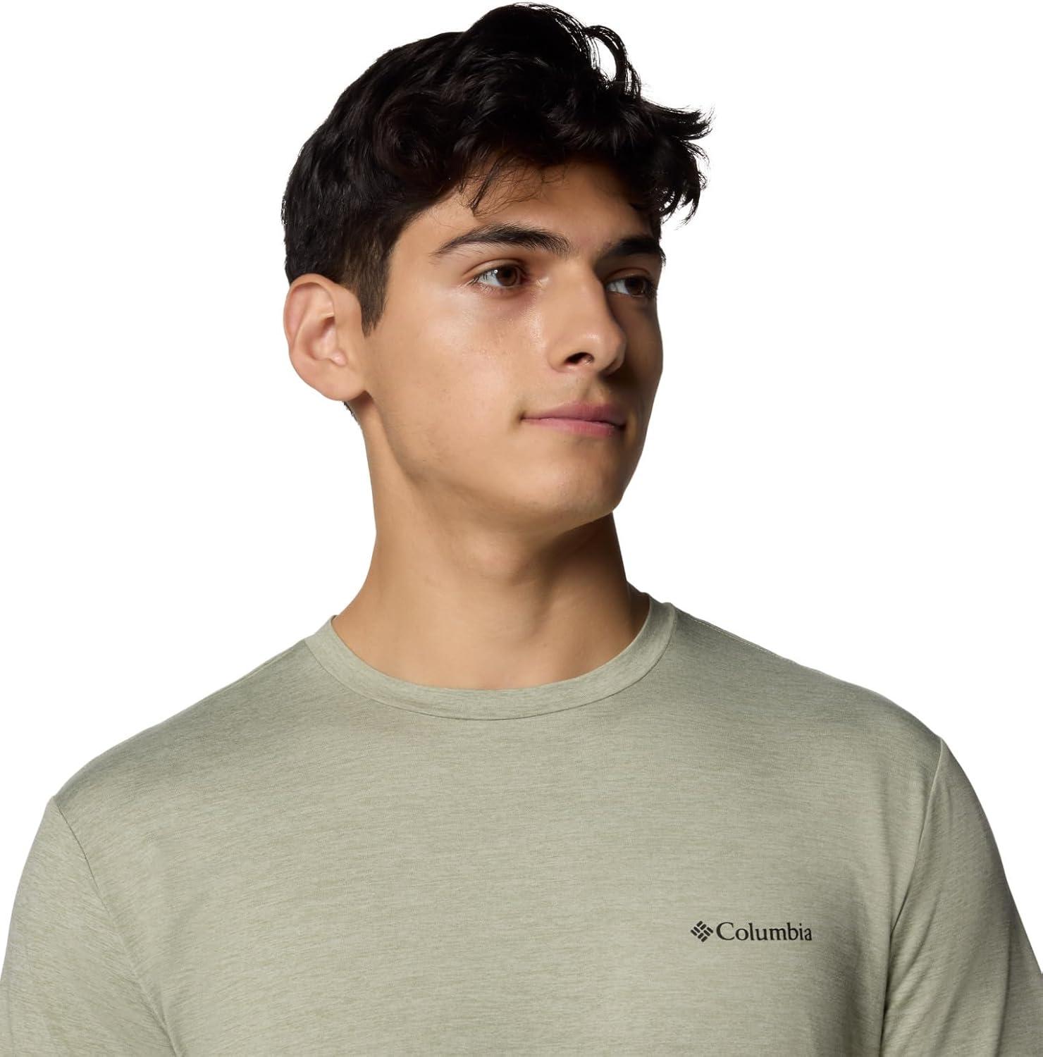 imageColumbia Mens Kwick Hike Back Graphic Short Sleeve TeeSafari HeatherPlanet Watch