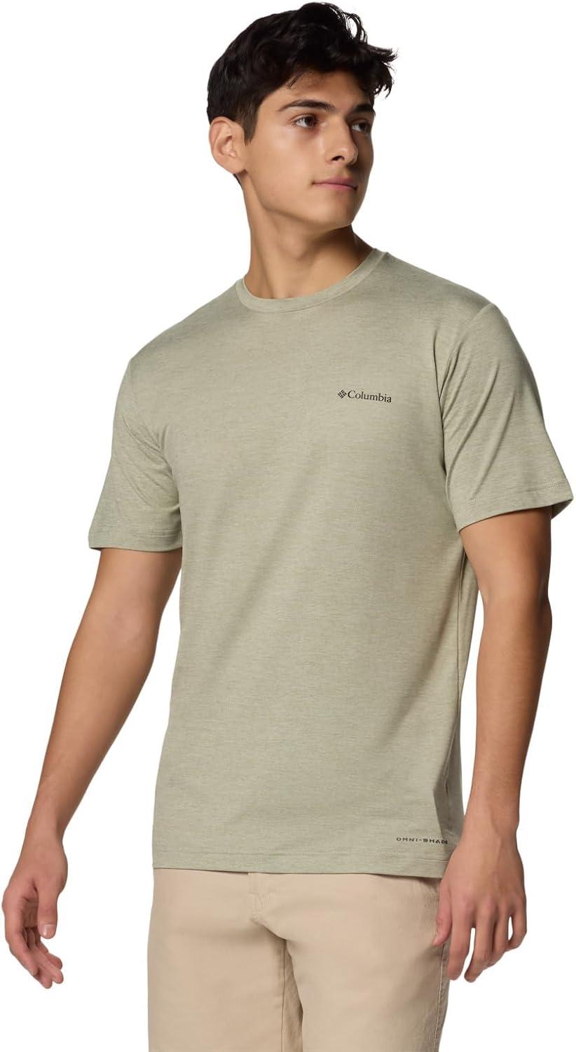imageColumbia Mens Kwick Hike Back Graphic Short Sleeve TeeSafari HeatherPlanet Watch