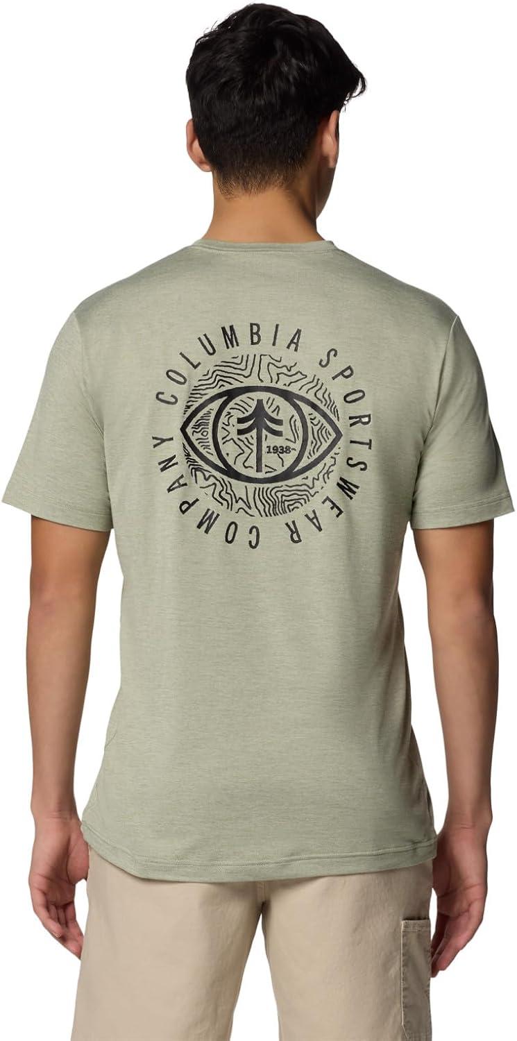imageColumbia Mens Kwick Hike Back Graphic Short Sleeve TeeSafari HeatherPlanet Watch