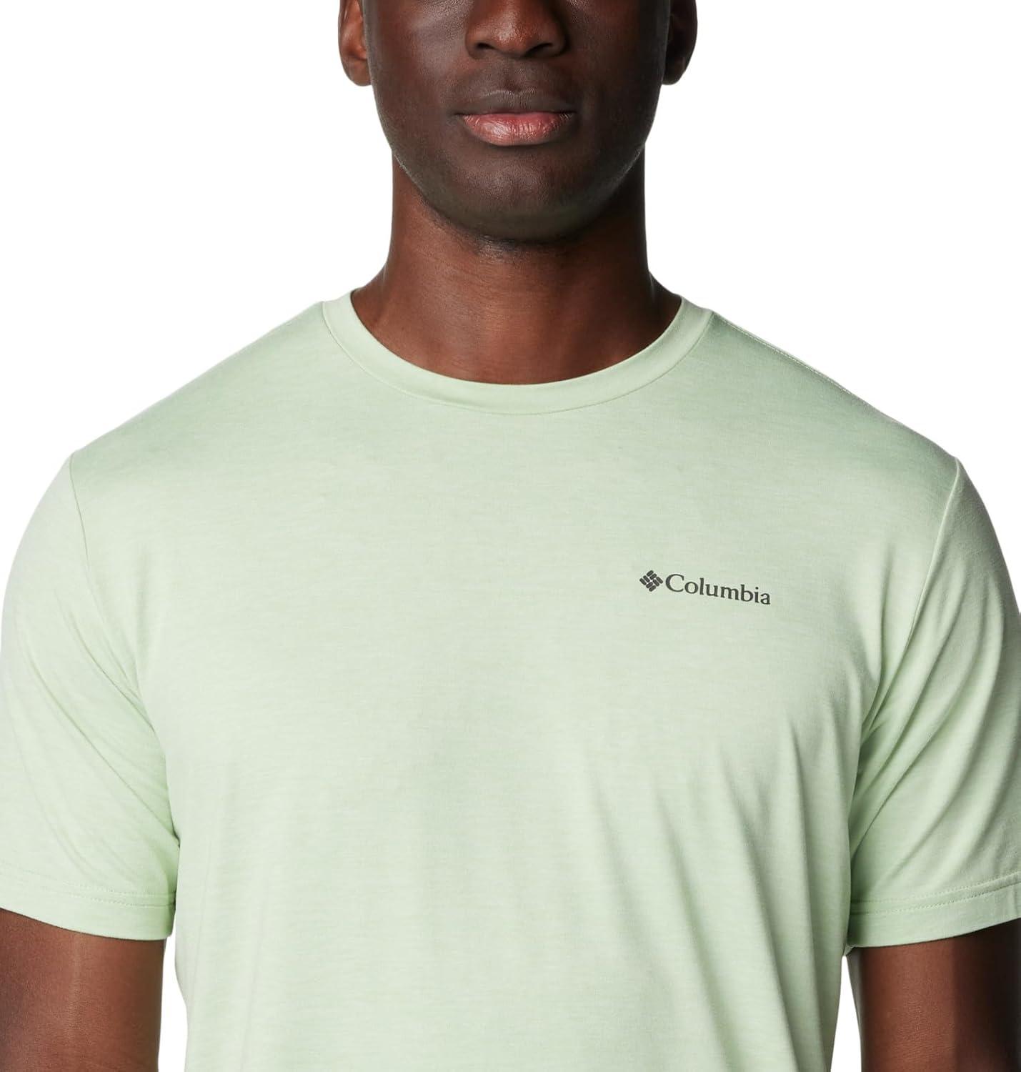 imageColumbia Mens Kwick Hike Back Graphic Short Sleeve TeeSage Leaf HeatherMoonscape