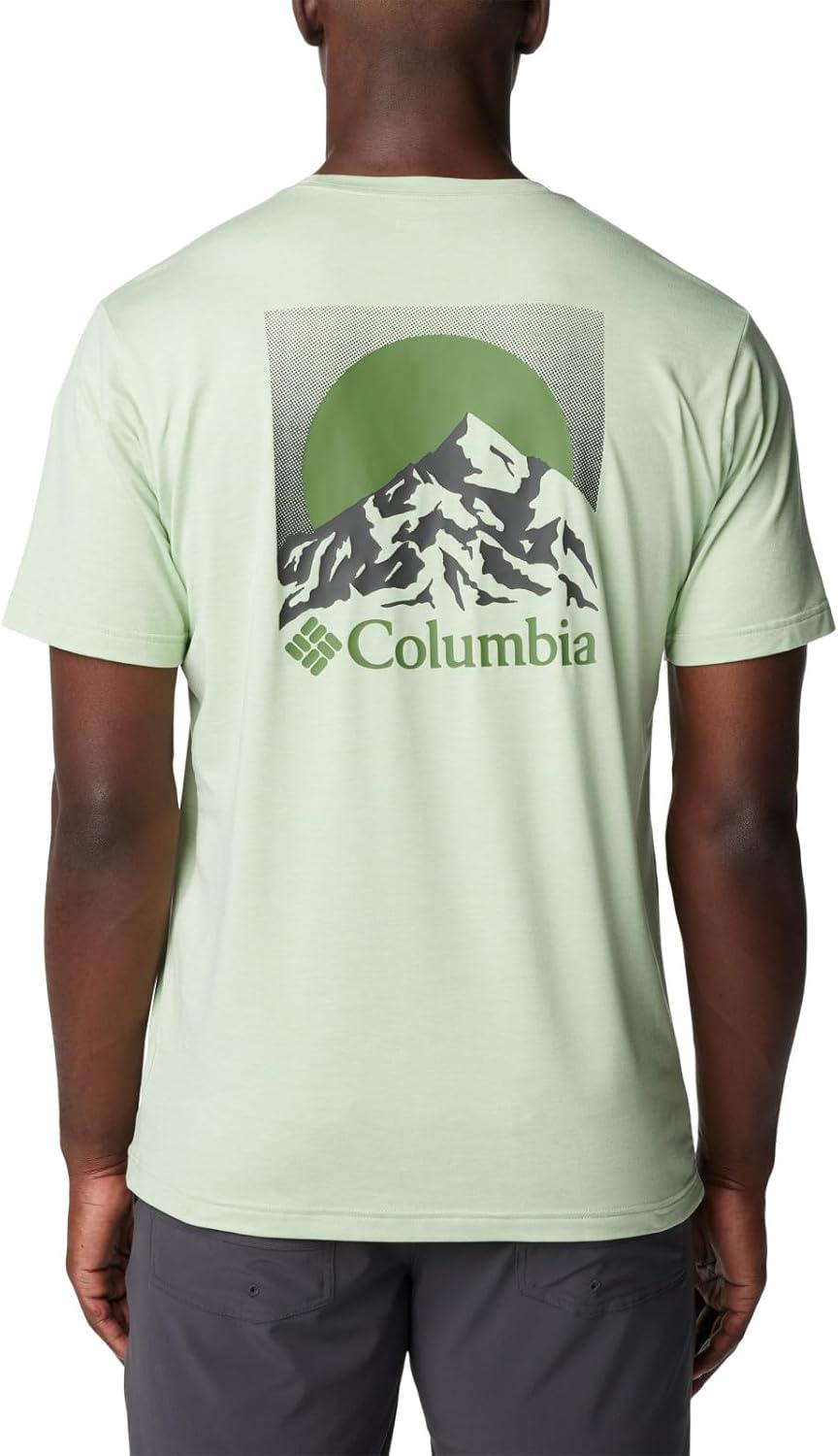 imageColumbia Mens Kwick Hike Back Graphic Short Sleeve TeeSage Leaf HeatherMoonscape