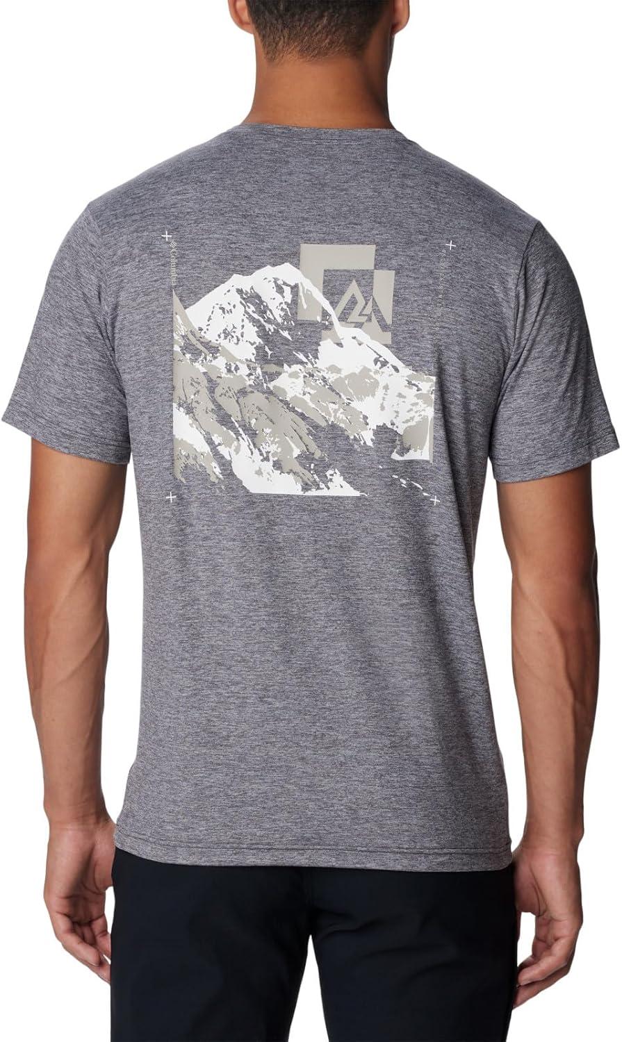 imageColumbia Mens Kwick Hike Back Graphic Short Sleeve TeeShark HeatherMountainair