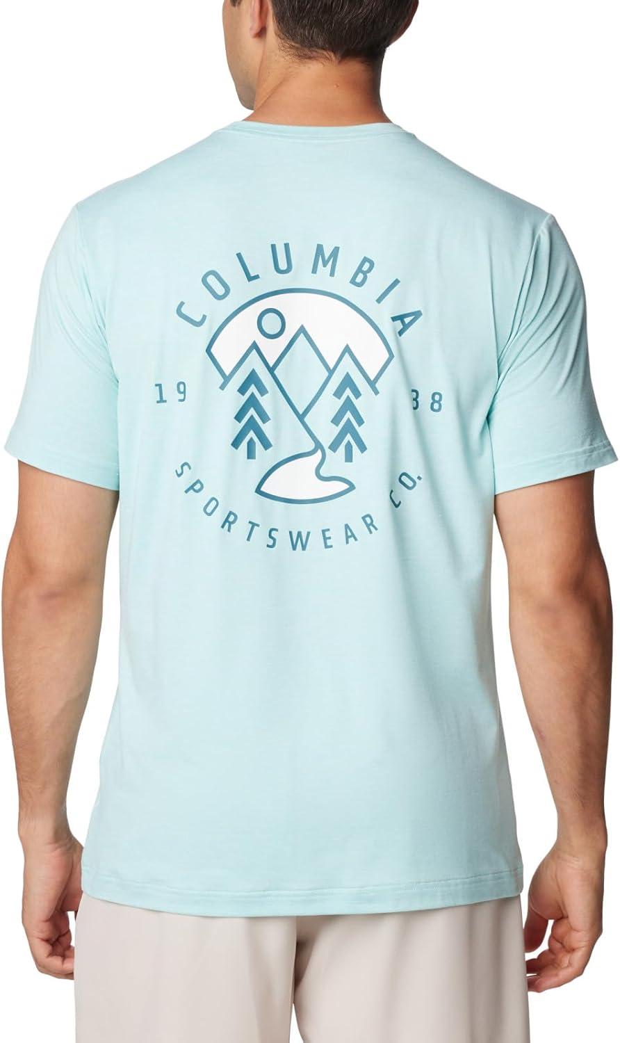 imageColumbia Mens Kwick Hike Back Graphic Short Sleeve TeeSpray HeatherNaturally Boundless