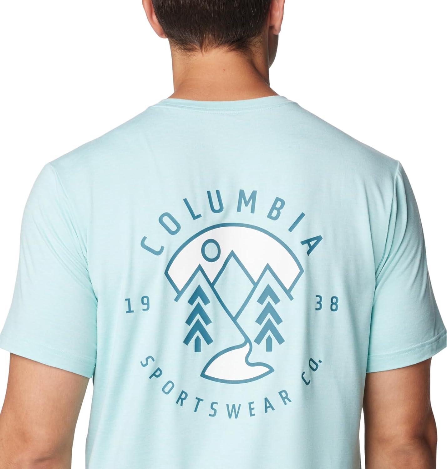 imageColumbia Mens Kwick Hike Back Graphic Short Sleeve TeeSpray HeatherNaturally Boundless