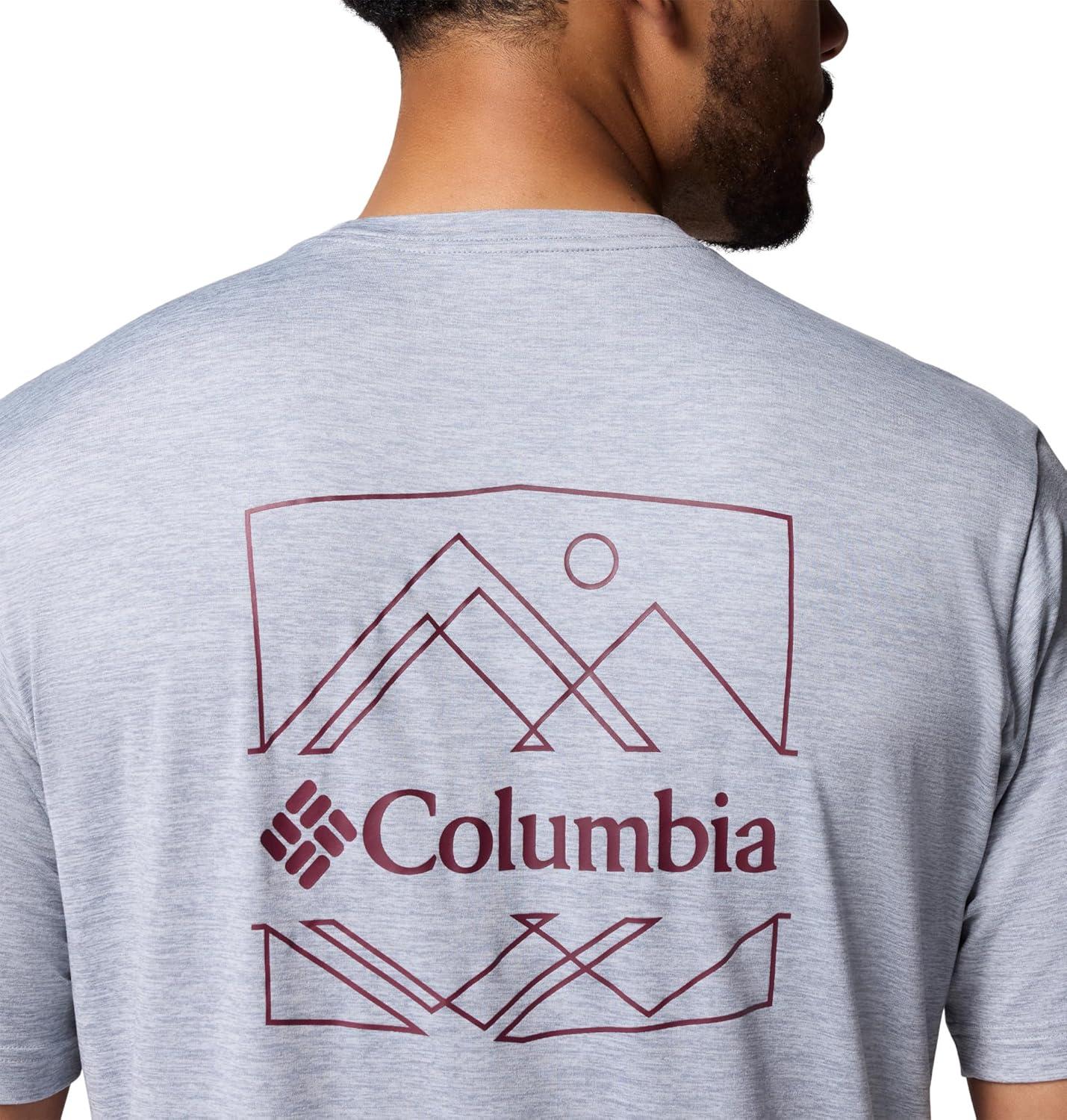 imageColumbia Mens Kwick Hike Back Graphic Short Sleeve TeeTradewinds Grey HeatherLinescape