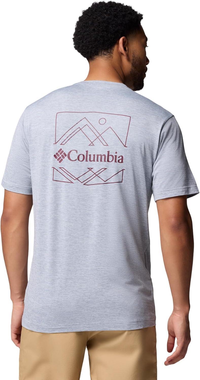 imageColumbia Mens Kwick Hike Back Graphic Short Sleeve TeeTradewinds Grey HeatherLinescape