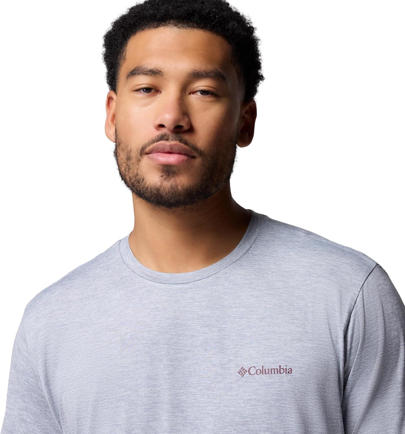 imageColumbia Mens Kwick Hike Back Graphic Short Sleeve TeeTradewinds Grey HeatherLinescape