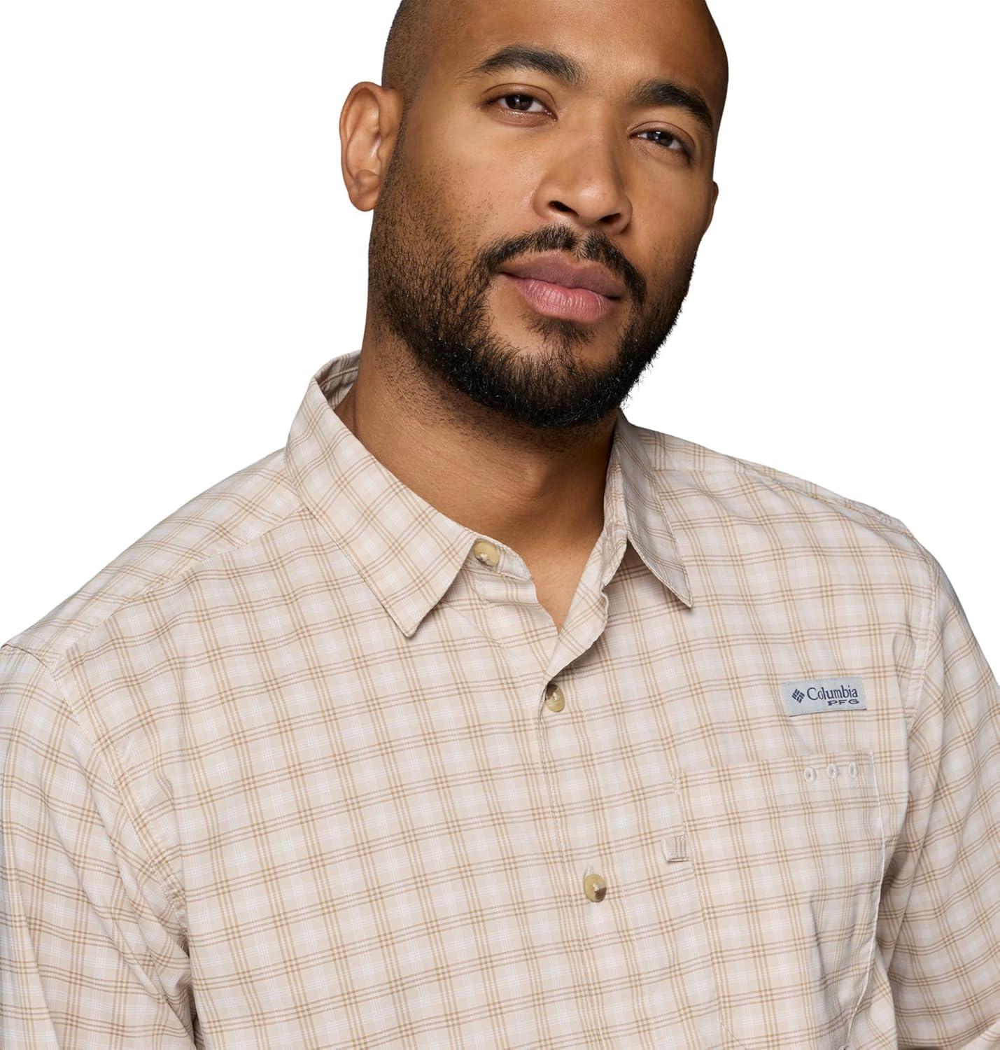 imageColumbia Mens PFG Harbor Peak Long Sleeve ShirtDark Stone Driftnet Plaid