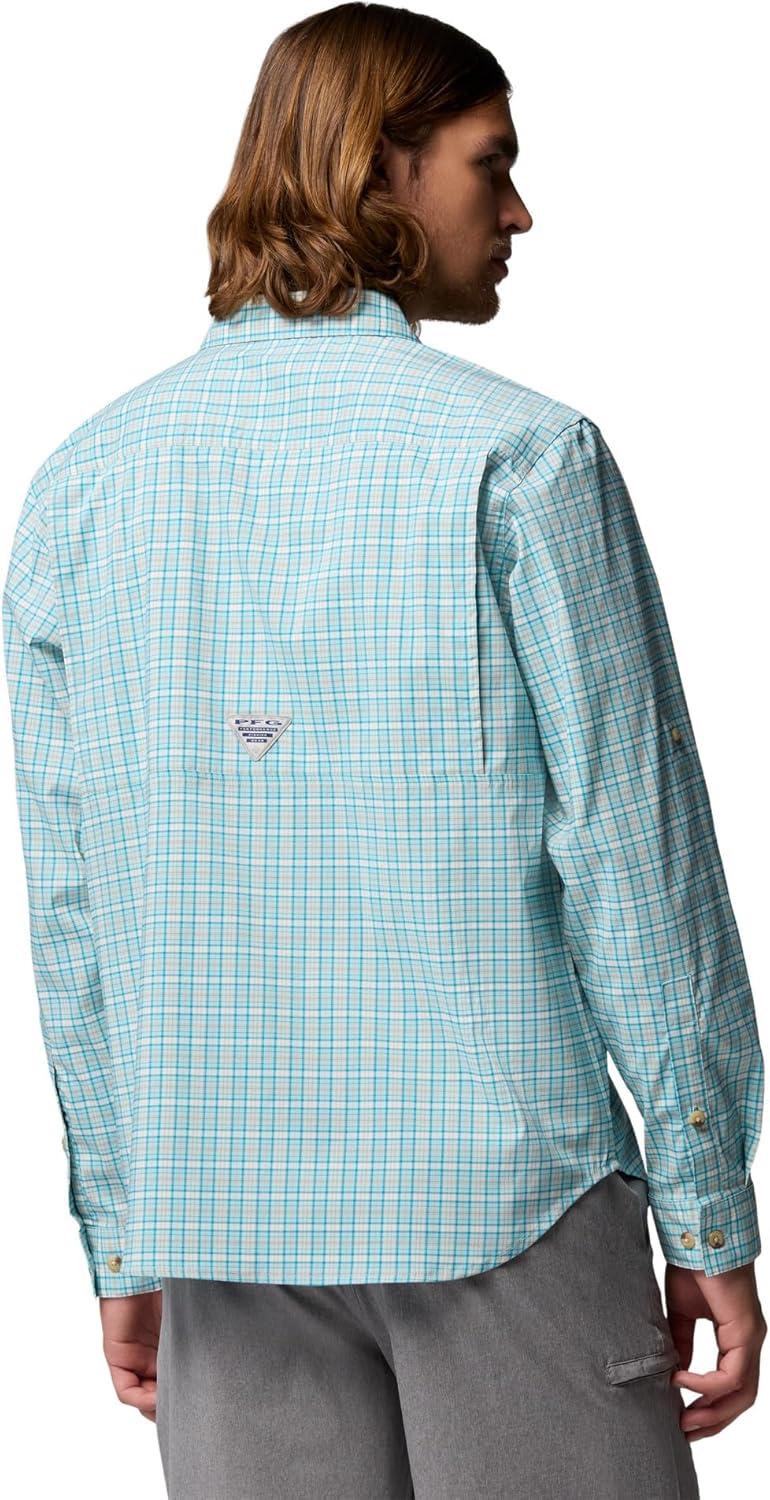 imageColumbia Mens PFG Harbor Peak Long Sleeve ShirtMarine Light Offshore Tartan