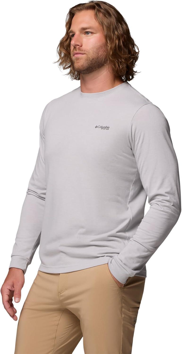 imageColumbia Mens PFG Uncharted Graphic Tee Long SleeveCool Grey HeatherRedfish Swamplands