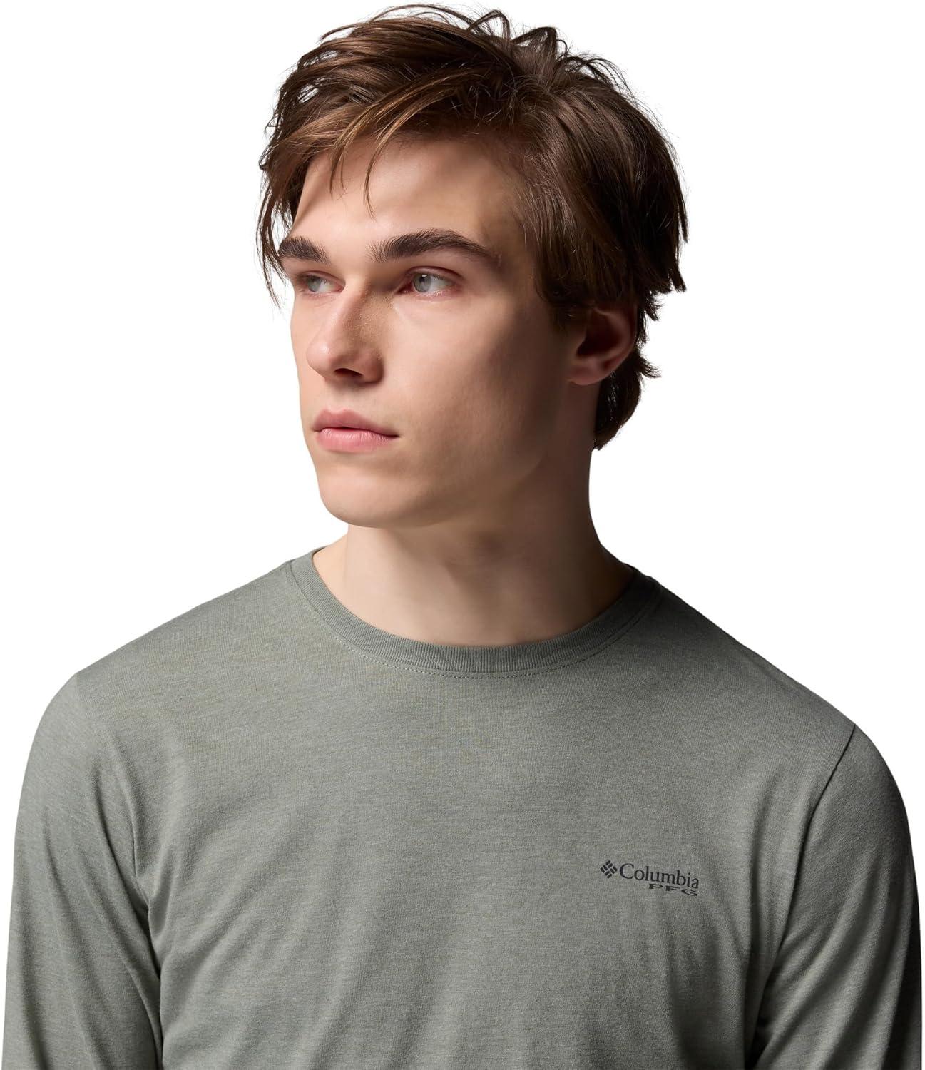 imageColumbia Mens PFG Uncharted Graphic Tee Long SleeveCypress HeatherSwamplands