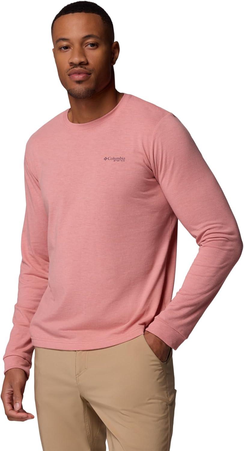 imageColumbia Mens PFG Uncharted Graphic Tee Long SleeveRosewood HeatherGuadalupe Drift