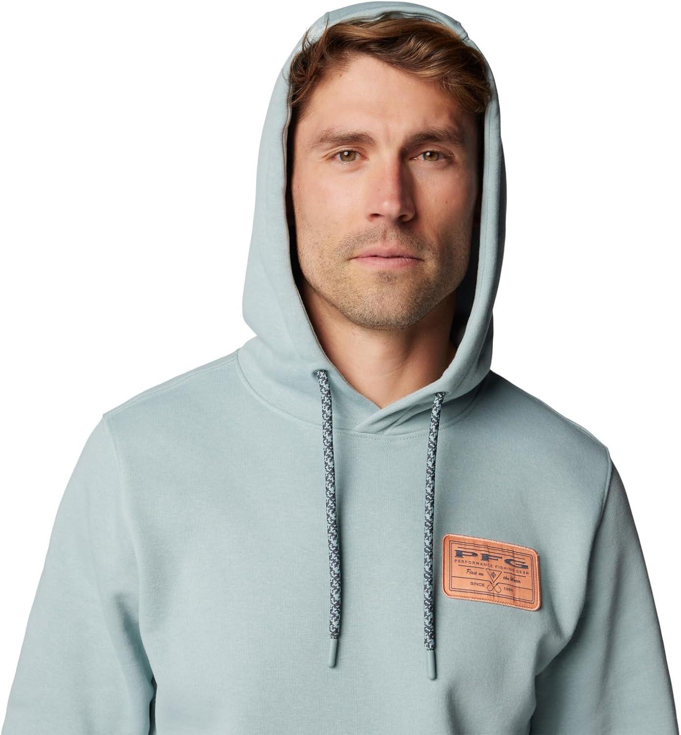 imageColumbia Mens Pfg Castback HoodieCrushed BlueBright Nectar