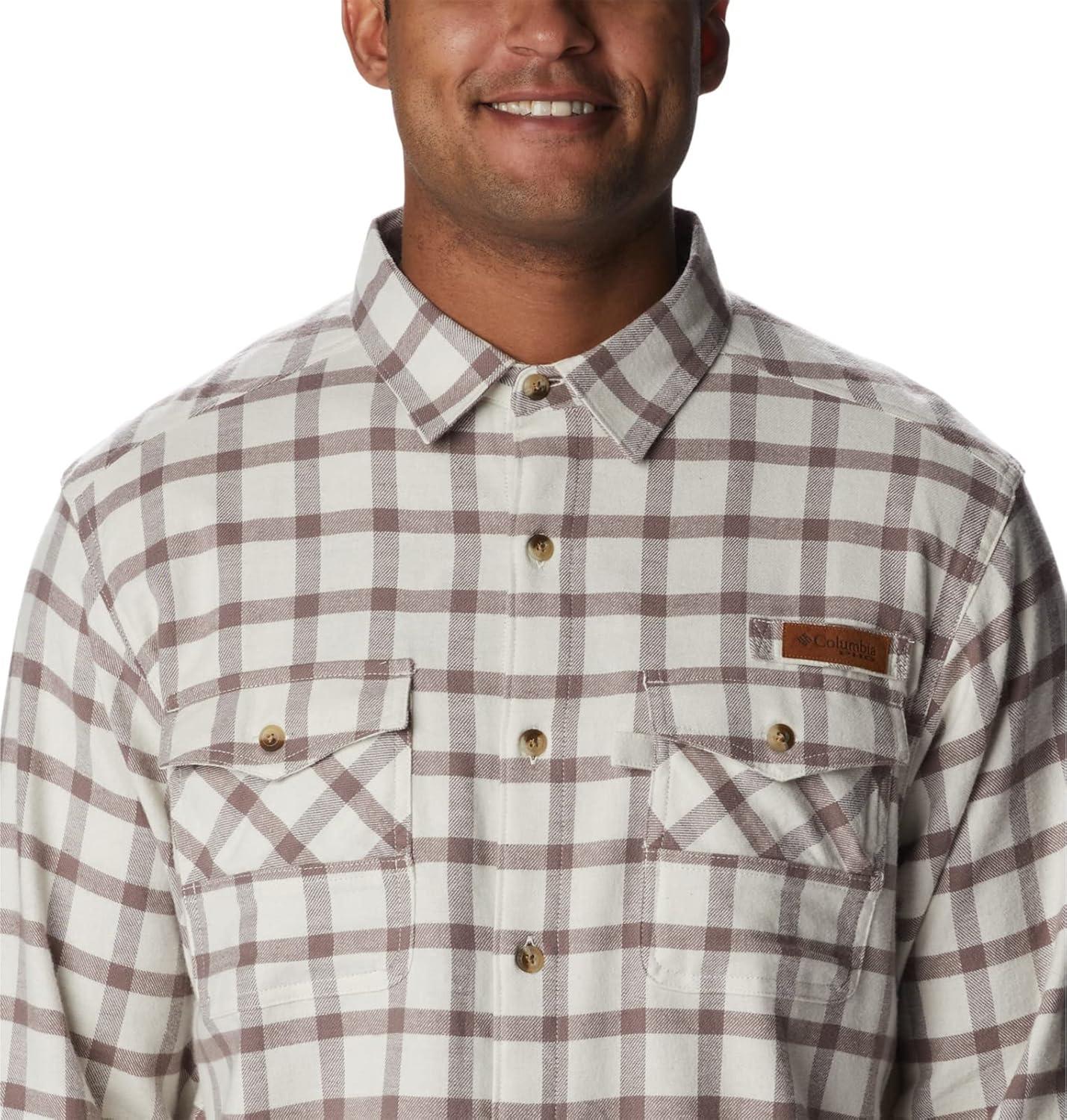 imageColumbia Mens Roughtail Stretch Flannel Long SleeveChalk Duck Blind Gingham