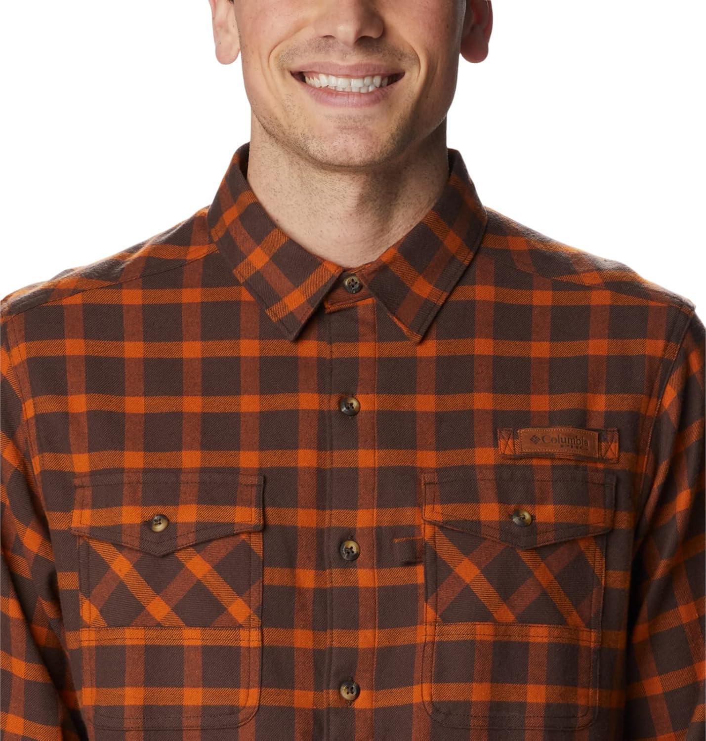 imageColumbia Mens Roughtail Stretch Flannel Long SleeveCordovan Duck Blind Gingham