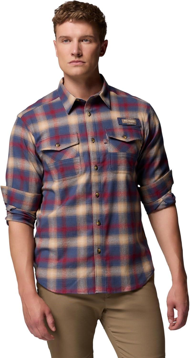 imageColumbia Mens Roughtail Stretch Flannel Long SleeveNocturnal Tracking Check