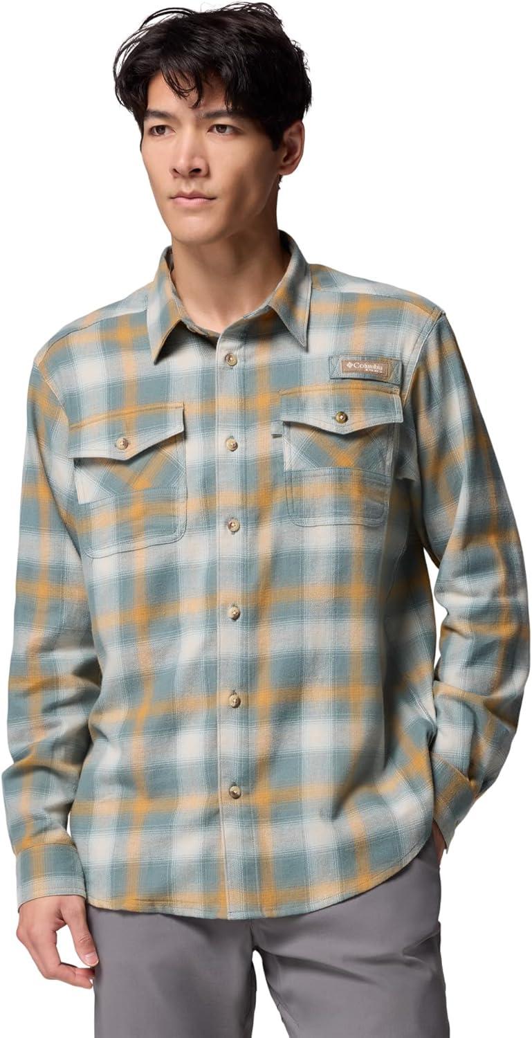 imageColumbia Mens Roughtail Stretch Flannel Long SleevePond Tracking Check