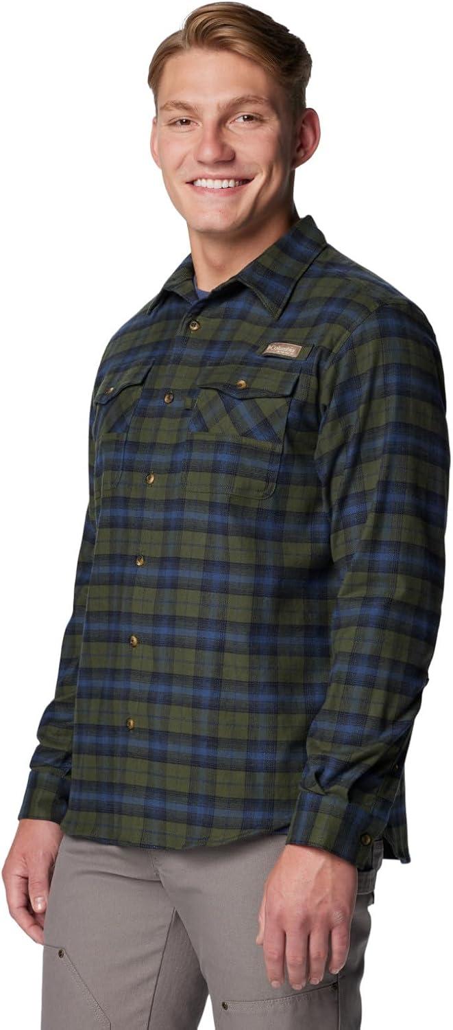 imageColumbia Mens Roughtail Stretch Flannel Long SleeveSurplus Green Ombre Tartan