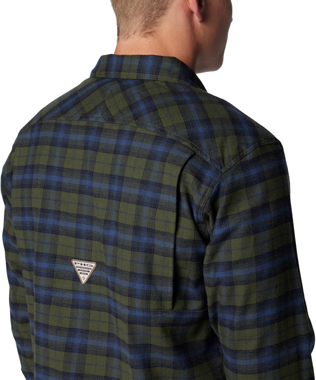 imageColumbia Mens Roughtail Stretch Flannel Long SleeveSurplus Green Ombre Tartan