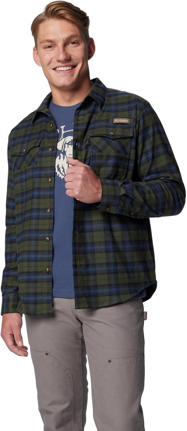 imageColumbia Mens Roughtail Stretch Flannel Long SleeveSurplus Green Ombre Tartan