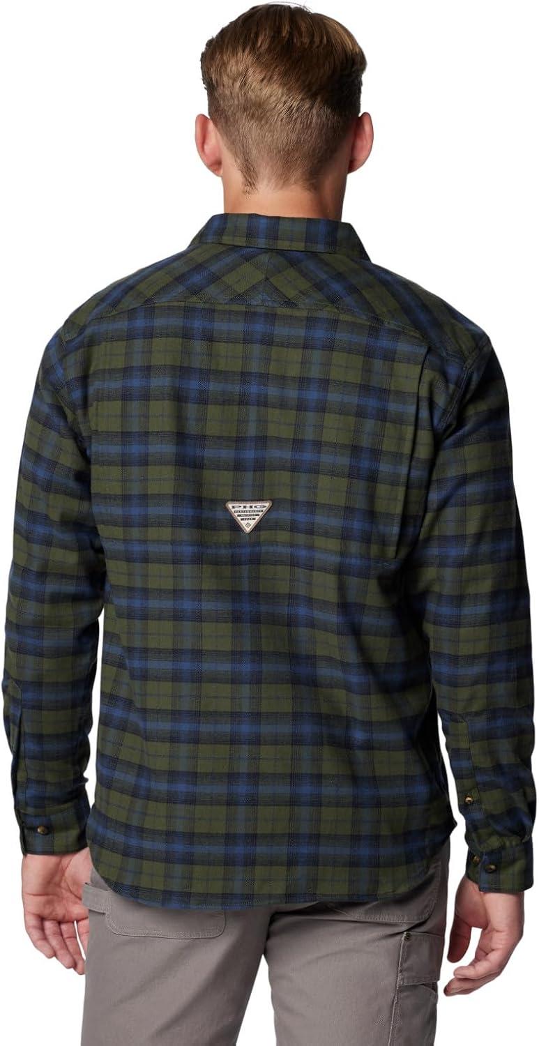 imageColumbia Mens Roughtail Stretch Flannel Long SleeveSurplus Green Ombre Tartan