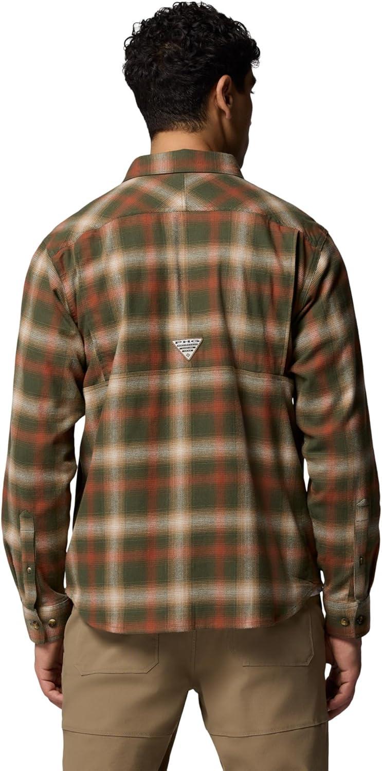 imageColumbia Mens Roughtail Stretch Flannel Long SleeveSurplus Green Tracking Check