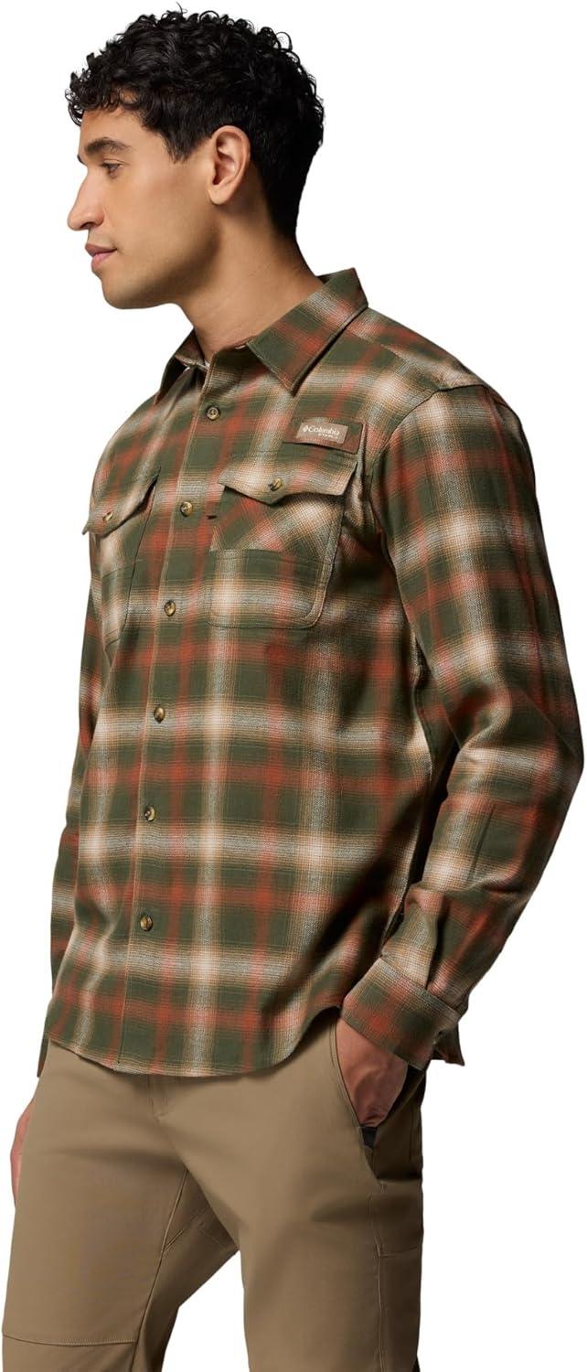 imageColumbia Mens Roughtail Stretch Flannel Long SleeveSurplus Green Tracking Check