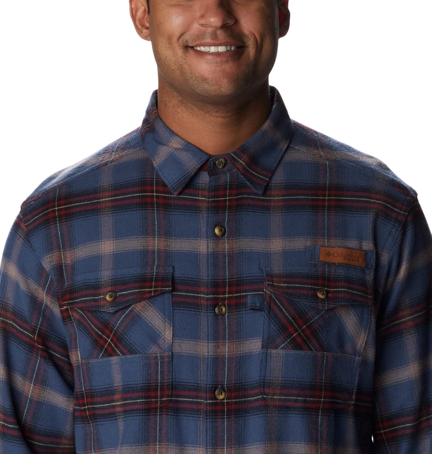 imageColumbia Mens Roughtail Stretch Flannel Long SleeveZinc Decoy Tartan