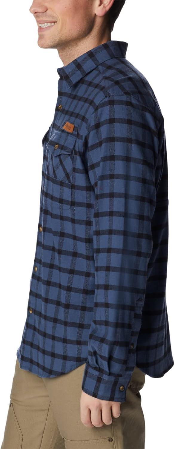 imageColumbia Mens Roughtail Stretch Flannel Long SleeveZinc Duck Blind Gingham