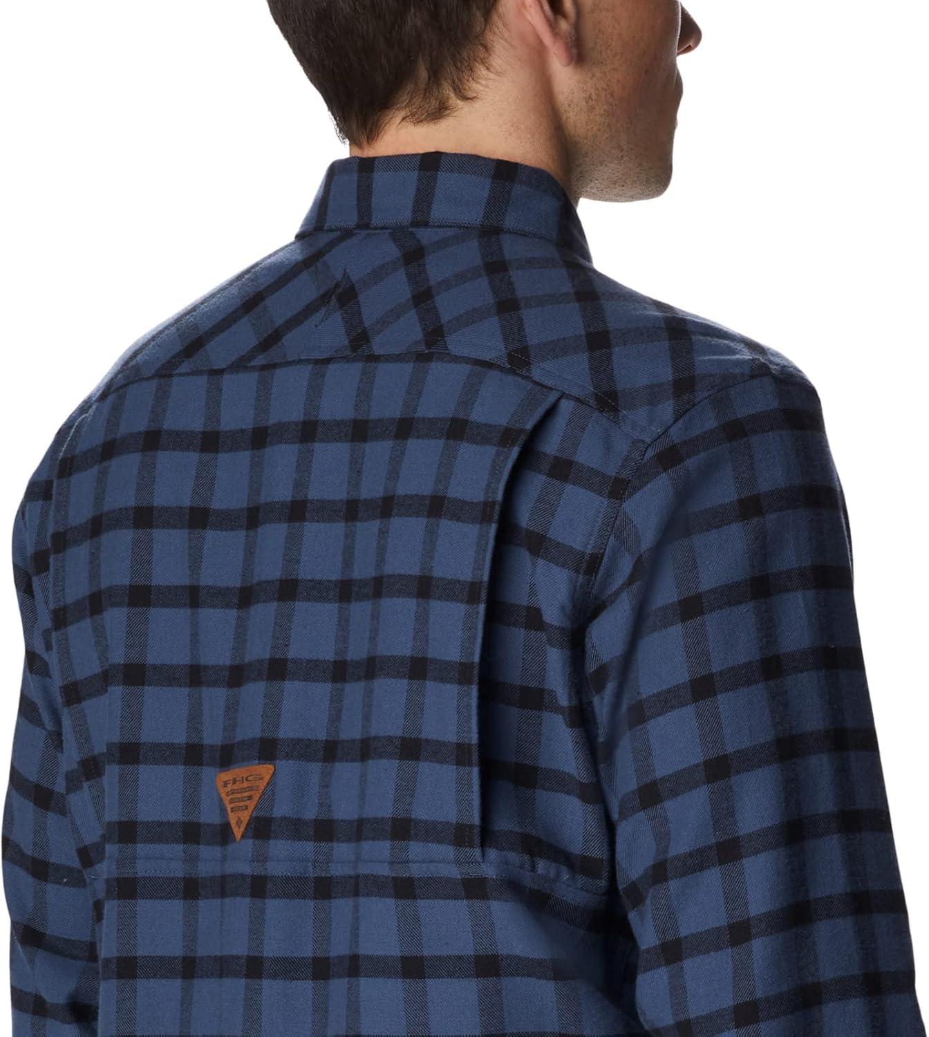 imageColumbia Mens Roughtail Stretch Flannel Long SleeveZinc Duck Blind Gingham
