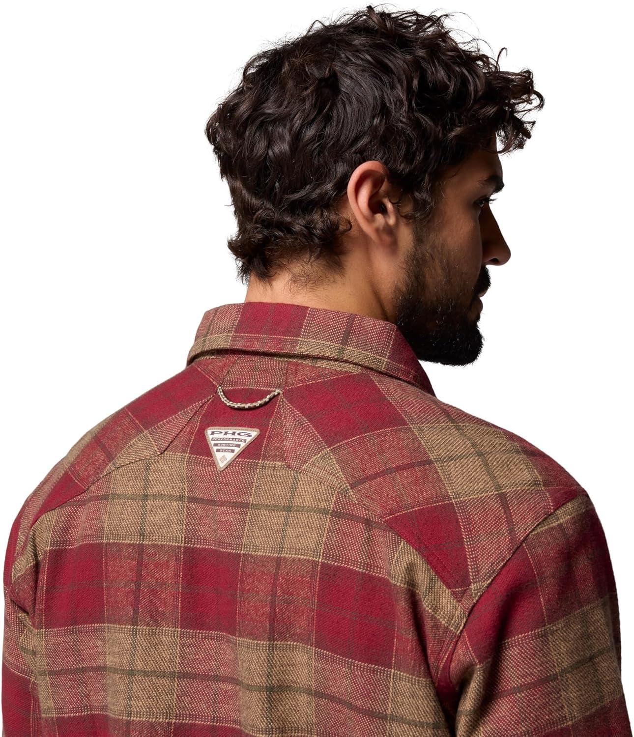imageColumbia Mens Saddle Point Warm Lined FlannelRed Jasper Iron Sight Buffalo