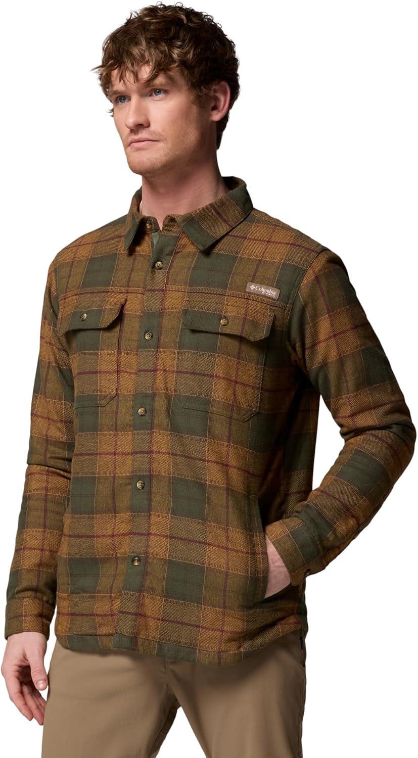 imageColumbia Mens Saddle Point Warm Lined FlannelSurplus Green Iron Sight Buffalo