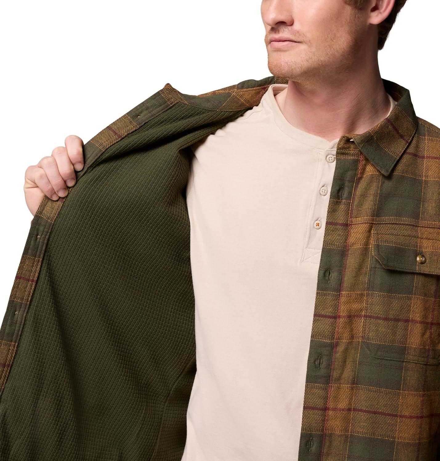 imageColumbia Mens Saddle Point Warm Lined FlannelSurplus Green Iron Sight Buffalo