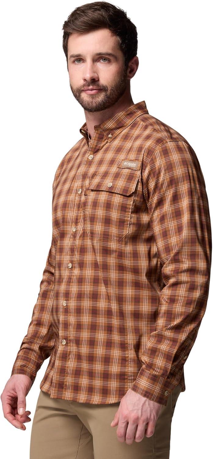 imageColumbia Mens Sharptail Long Sleeve Yarn Dye ShirtCamel Brown Triple Check