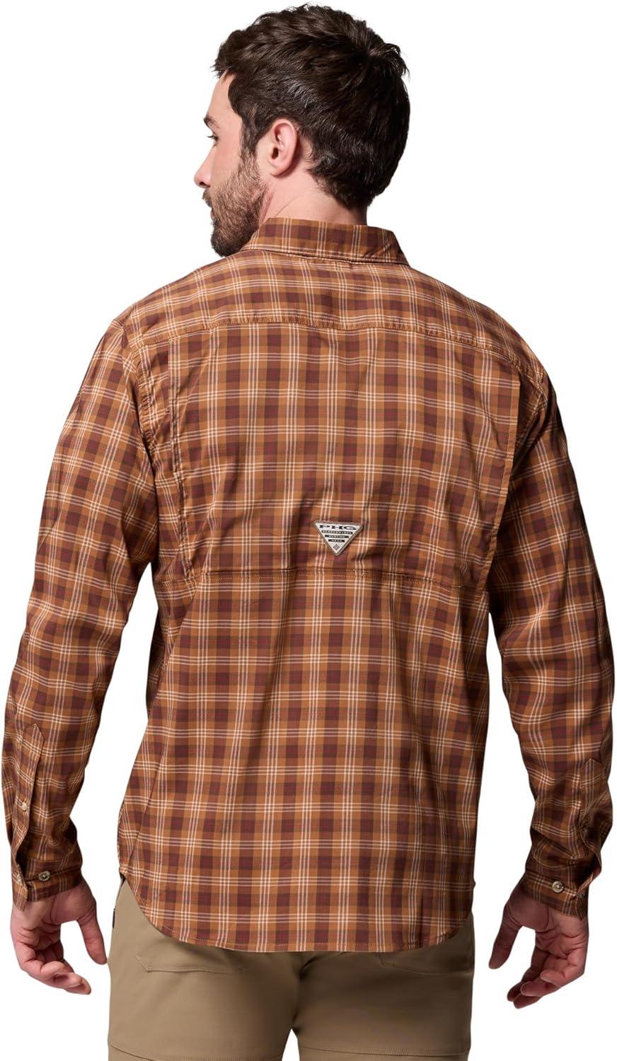 imageColumbia Mens Sharptail Long Sleeve Yarn Dye ShirtCamel Brown Triple Check