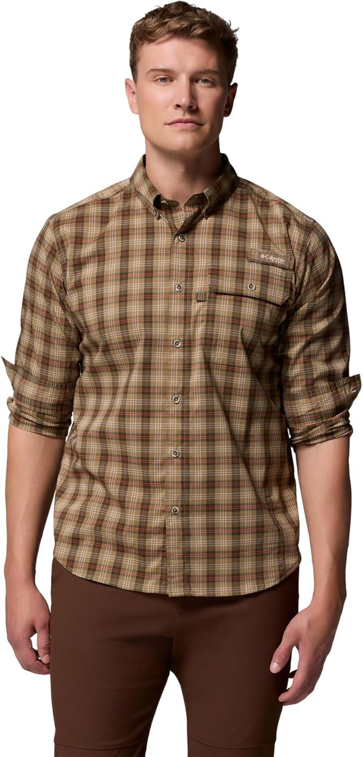 imageColumbia Mens Sharptail Long Sleeve Yarn Dye ShirtSurplus Green Triple Check