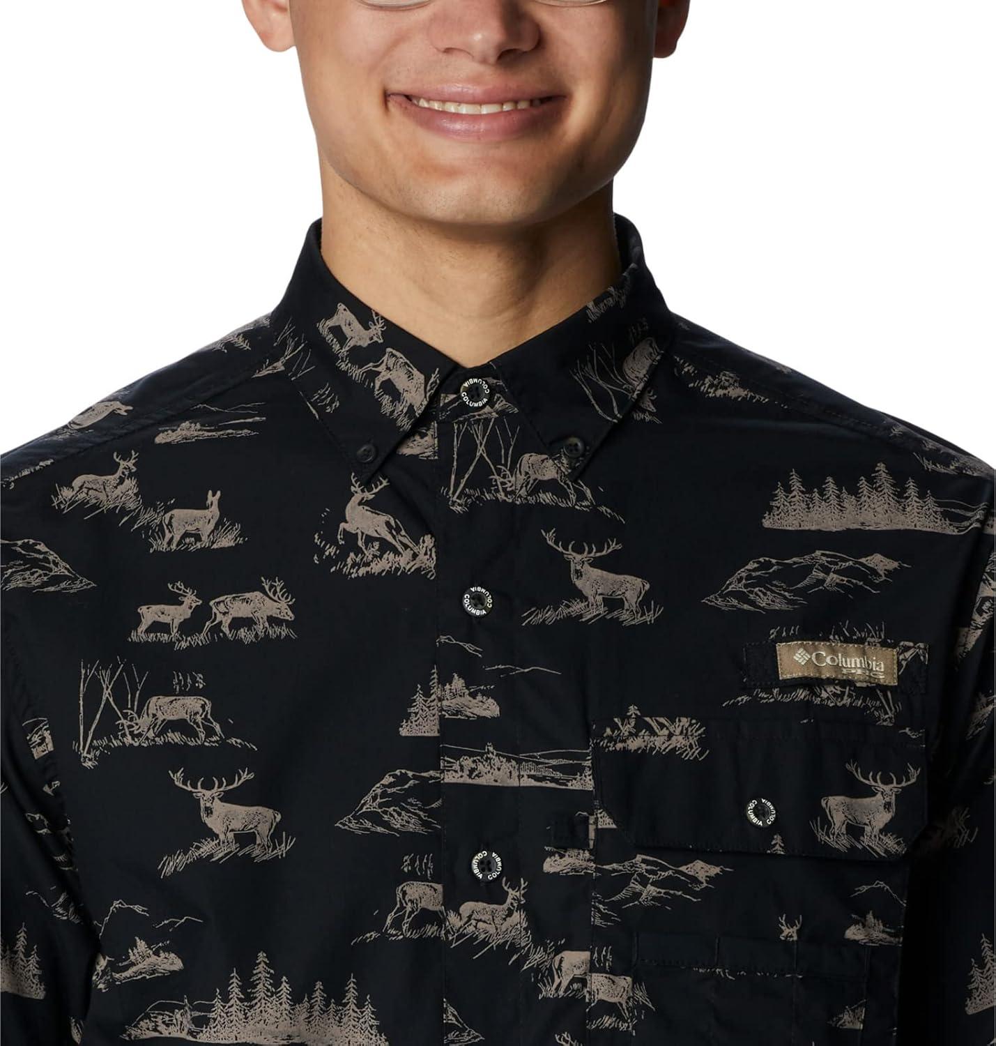 imageColumbia Mens Sharptail Short Sleeve ShirtSharptail Short Sleeve ShirtBlack High Country Print