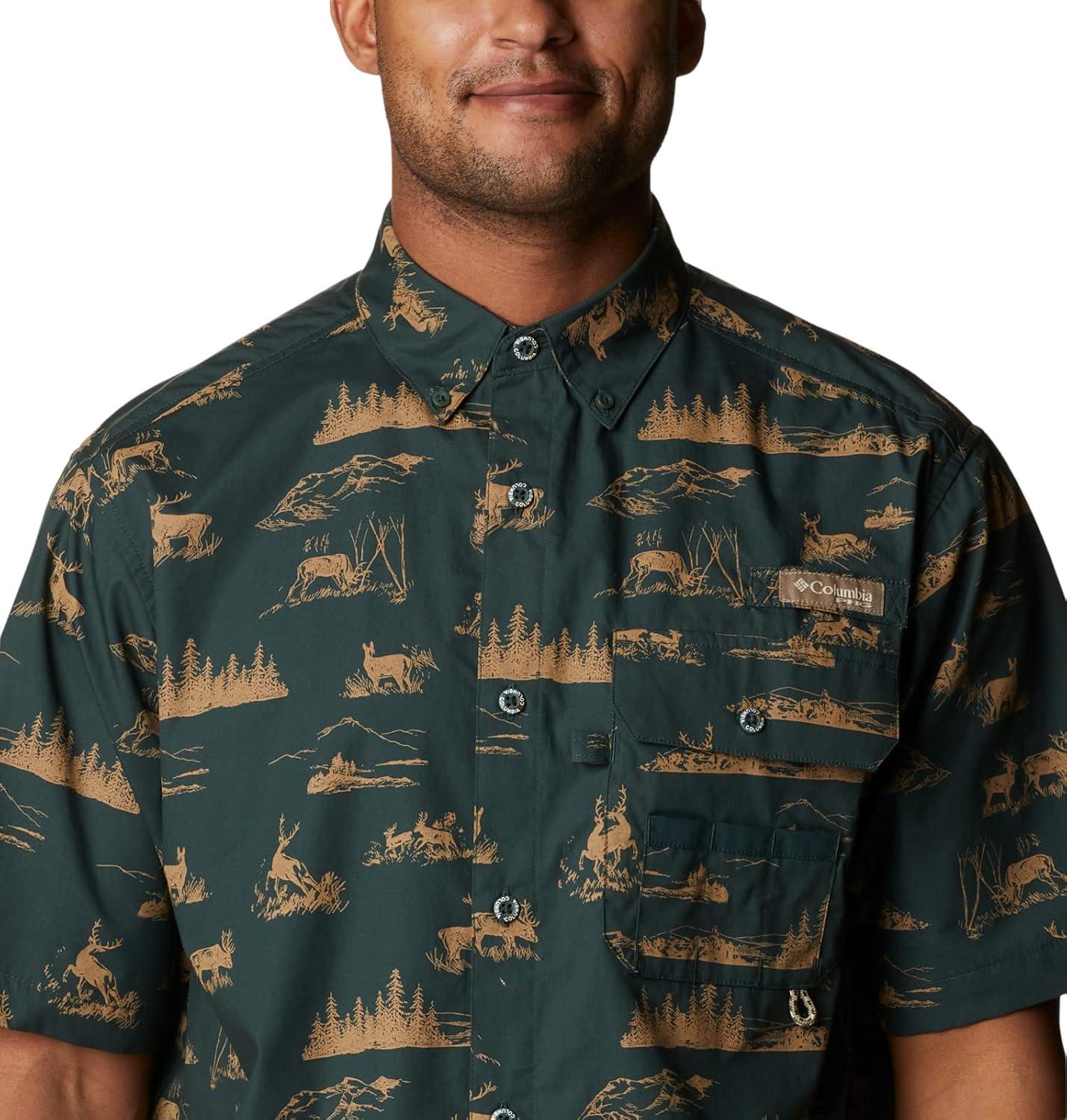 imageColumbia Mens Sharptail Short Sleeve ShirtSharptail Short Sleeve ShirtDark Forest High Country Print