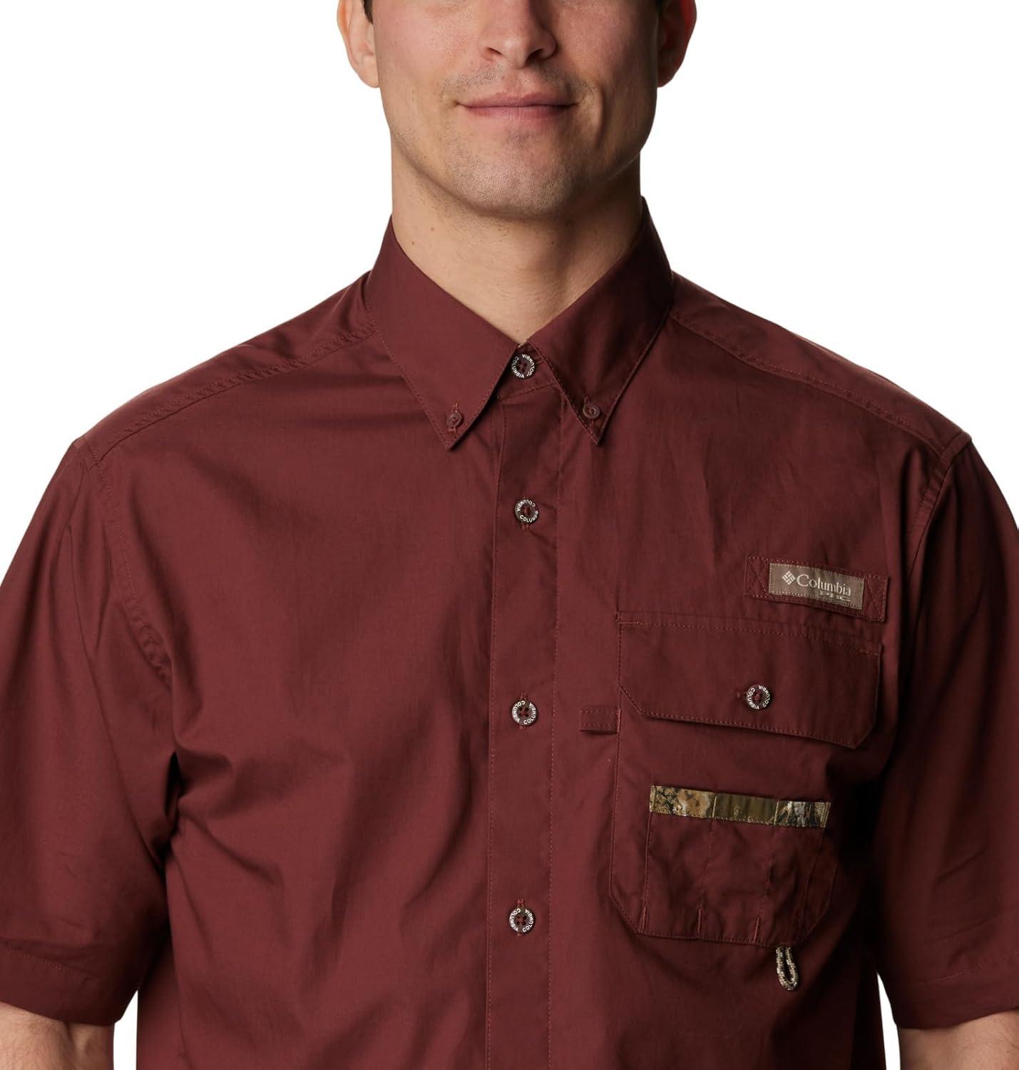 imageColumbia Mens Sharptail Short Sleeve ShirtSharptail Short Sleeve ShirtRed RocksRt Edge