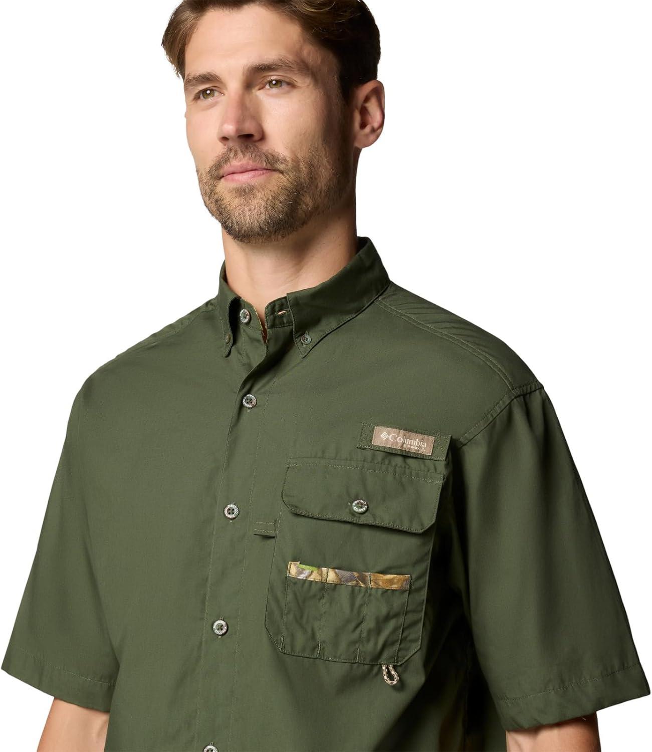 imageColumbia Mens Sharptail Short Sleeve ShirtSharptail Short Sleeve ShirtSurplus GreenTimberwoods Camo
