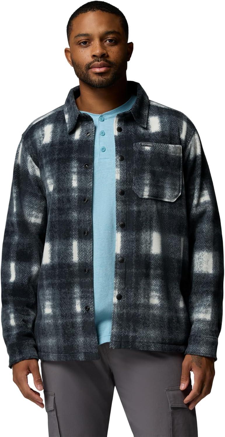 imageColumbia Mens Steens Mountain Printed Shirt Jacket II Chalk Omblur Large