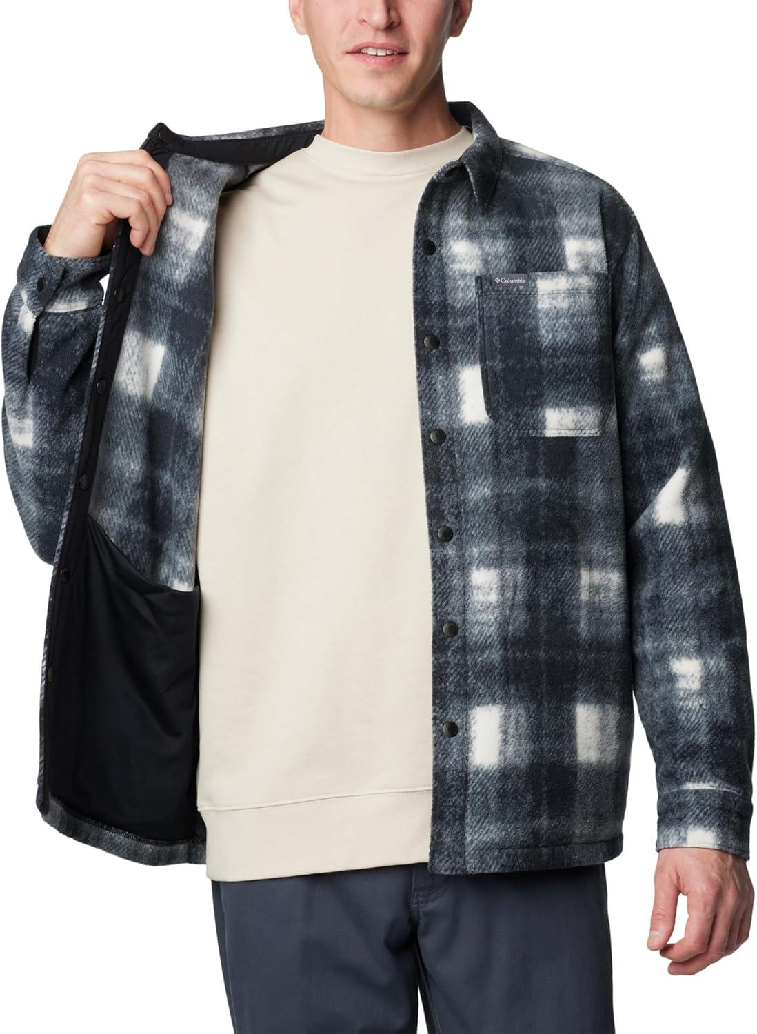 imageColumbia Mens Steens Mountain Printed Shirt Jacket II Chalk Omblur Large
