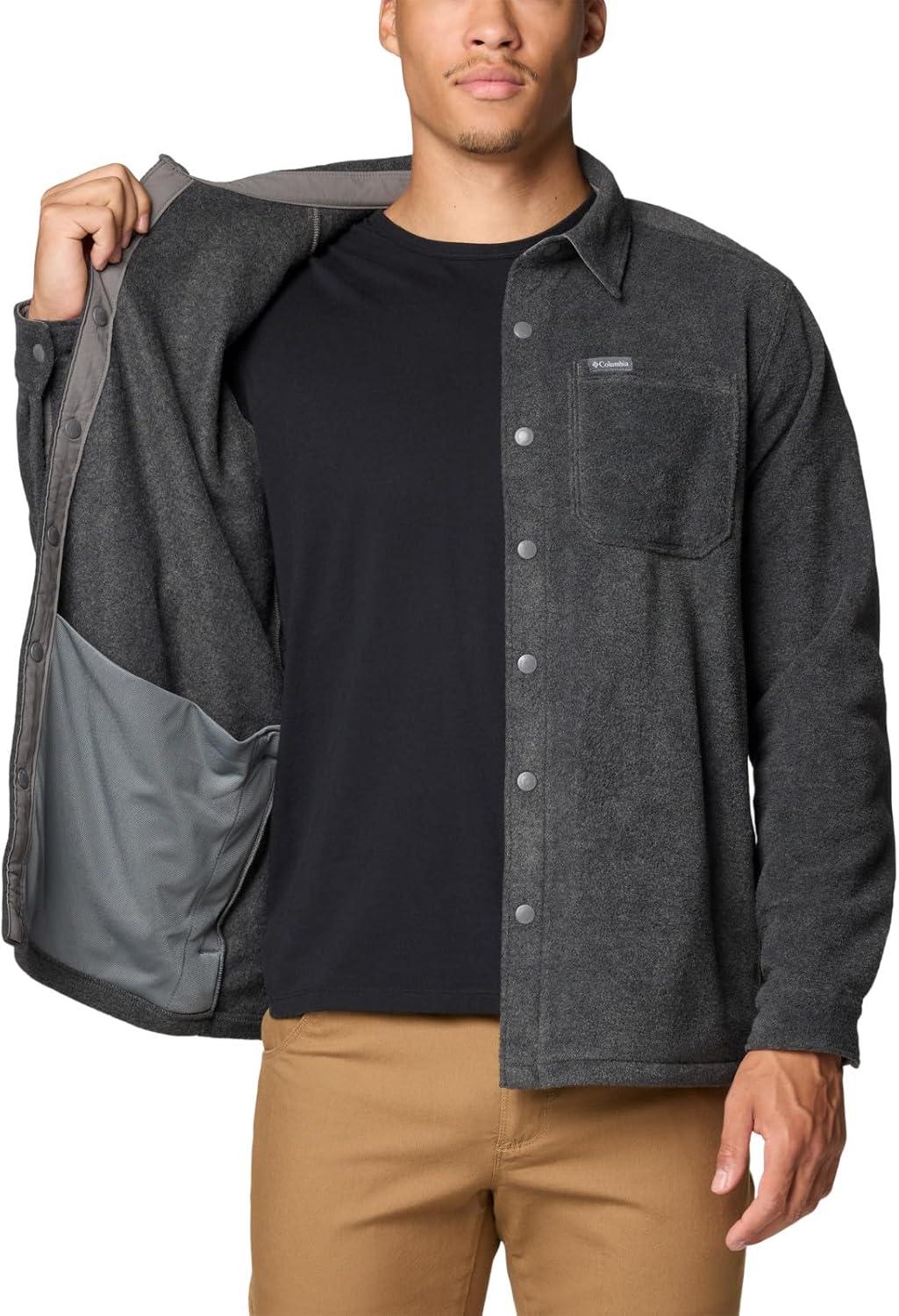 imageColumbia Mens Steens Mountain Solid Shirt JacketCharcoal Grey Heather