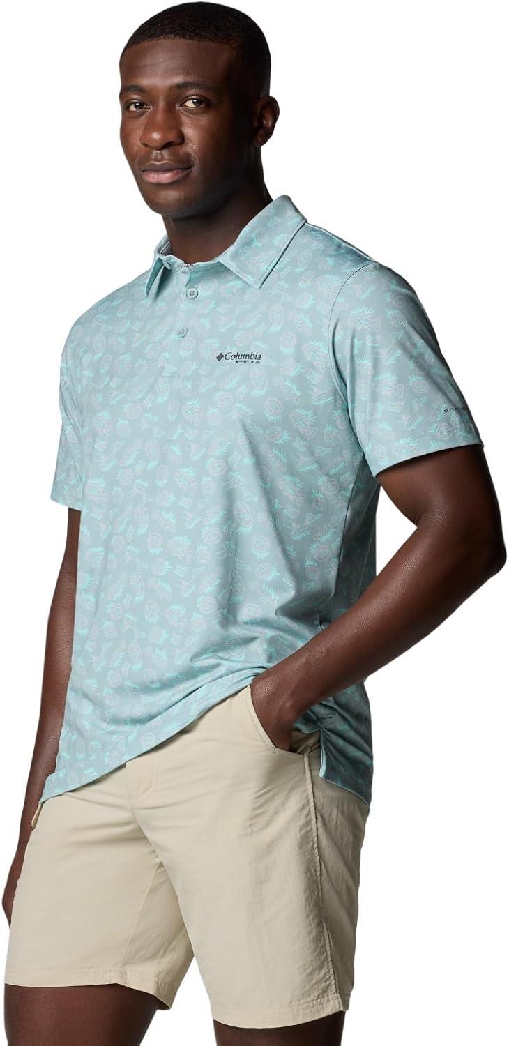 imageColumbia Mens Super Slack Tide II Stretch PoloCrushed Blue Poppin