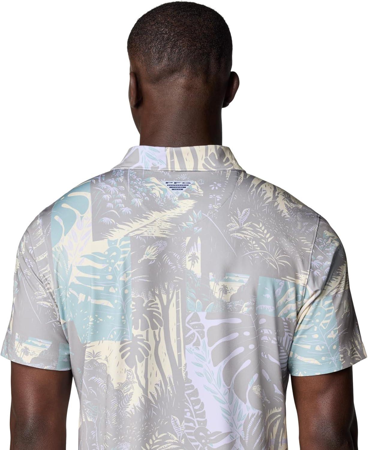 imageColumbia Mens Super Slack Tide II Stretch PoloLemon Wash Tarpon Trek