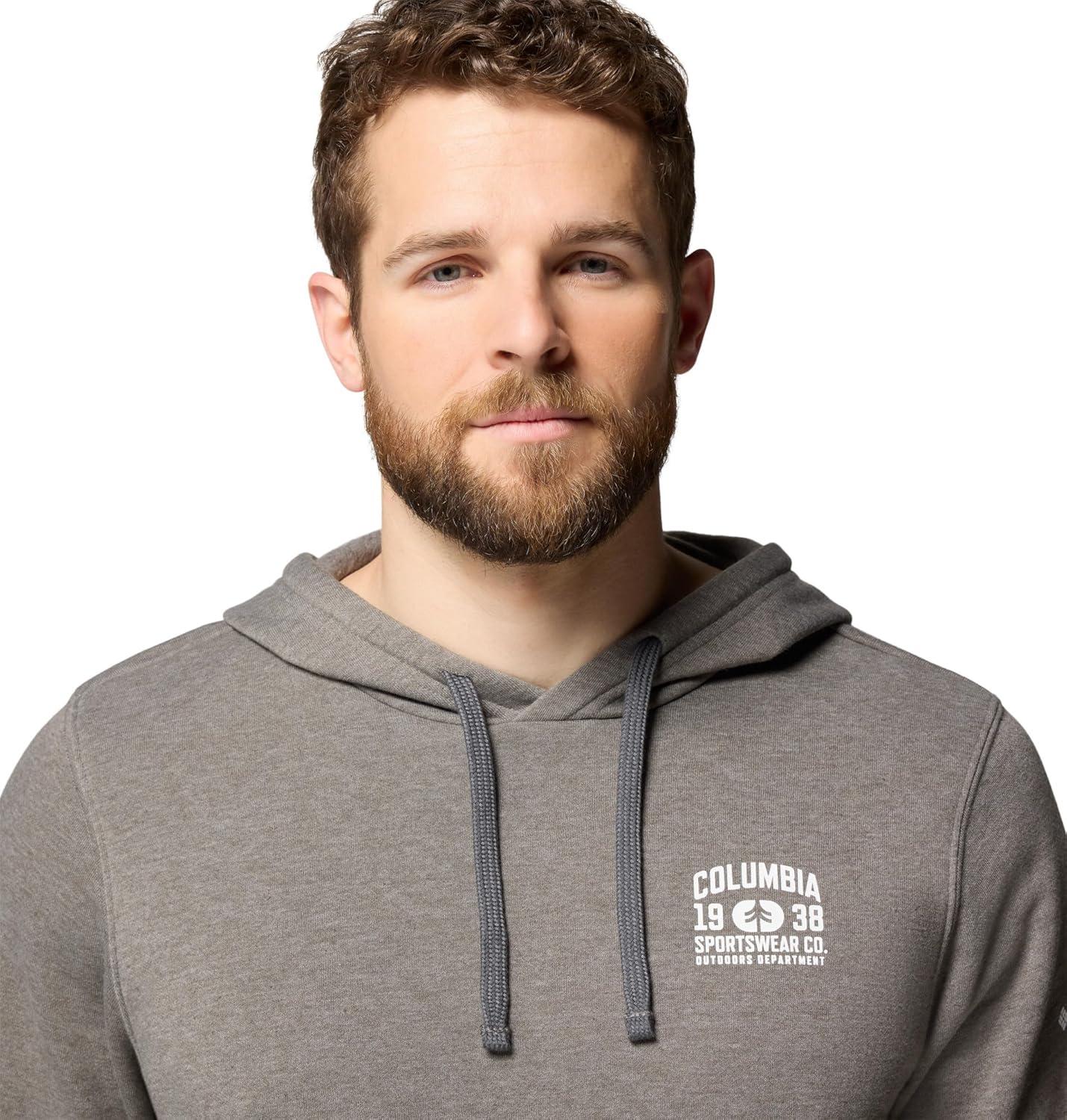 imageColumbia Mens Trek Graphic Hoodie Charcoal HeatherOutdoor Arch Large