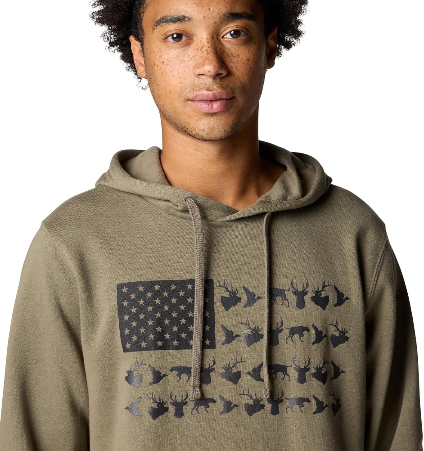 imageColumbia mens Phg Game Flag Ii HoodieHooded SweatshirtStone GreenBlack Hunt Flag